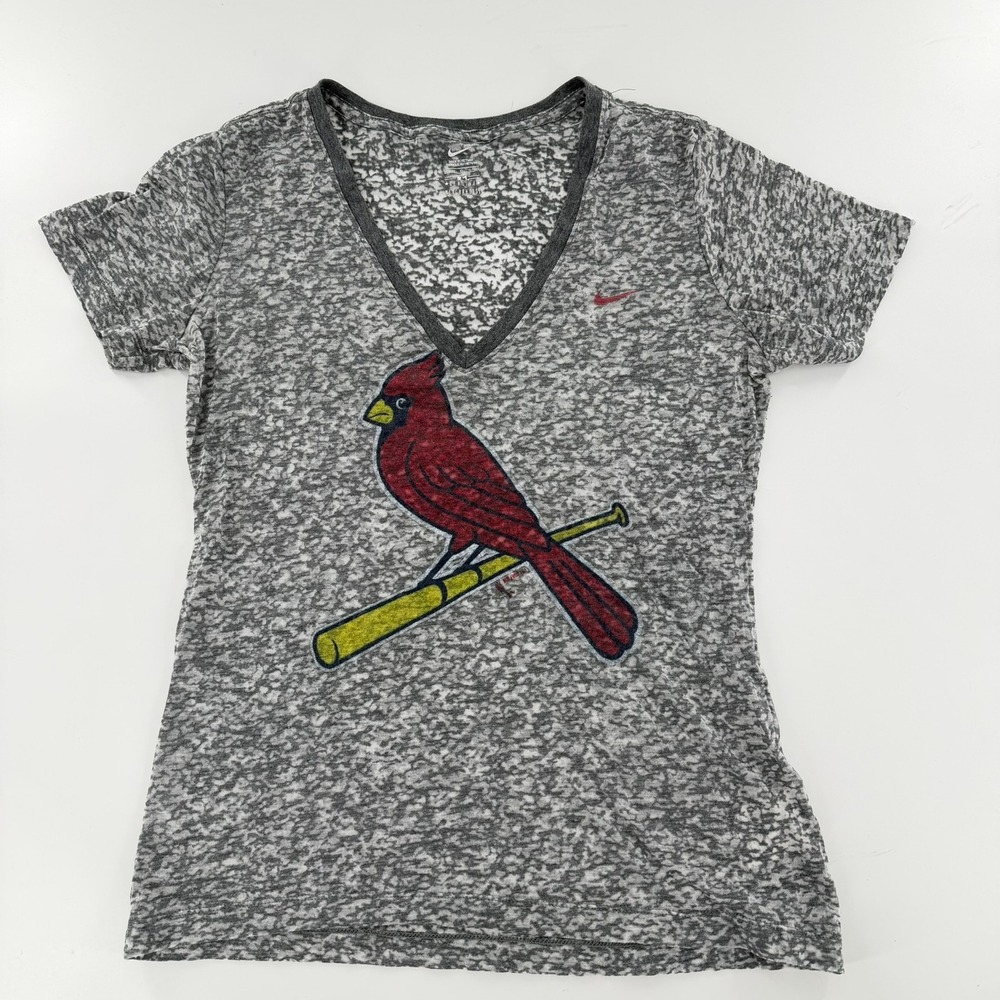 Nike St Louis Cardinals MLB T Shirt Modern Women Size Large Gray Burnout Graphic
